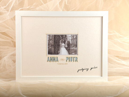 Księgi wpisów gości Rama pamiątkowa książka księga wpisów gości weselnych ramka z życzeniami   01/FotoR/kwg