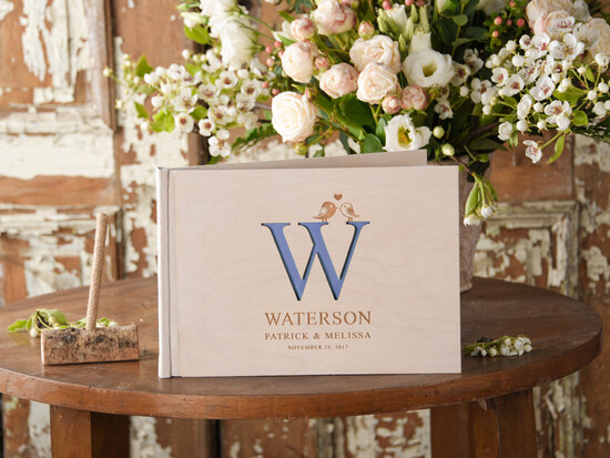 Księgi wpisów gości Drewniane  oryginalna księga gości i album do instaxa w jednym, grawer na drewnie wasze imiona i data 17/NWD/kwg