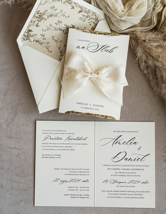 Zestawy Próbkowe próbki zaproszeń zestaw próbkowy próbka zaproszeń ślubnych 02/zlws/prP