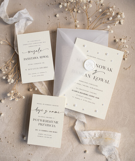 Zestawy Próbkowe próbki zaproszeń Próbka zaproszenia ślubne  01/per/prP