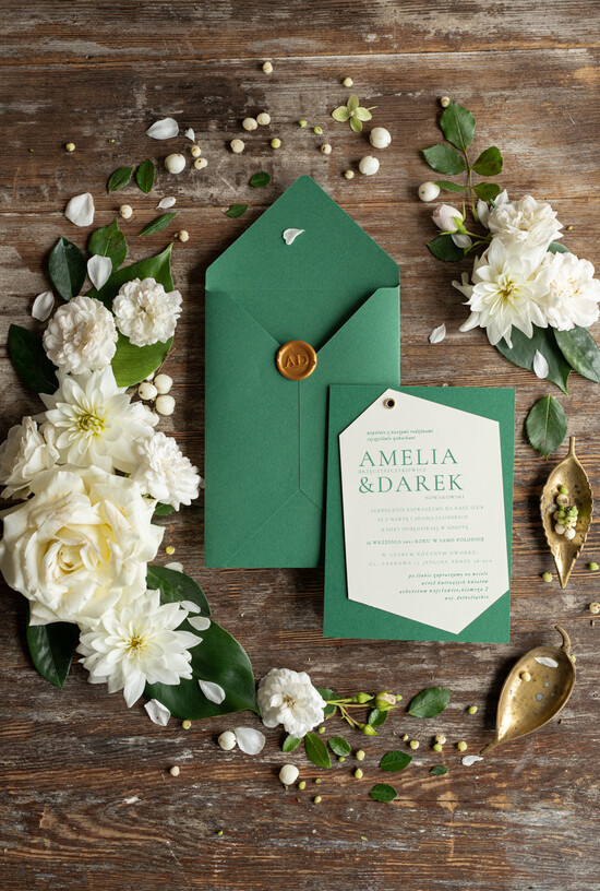 Zaproszenia ślubne Rustykalne i Natura nowoczesne zaproszenia ślubne, rustykalne na plenerowy ślub 05/geom/z