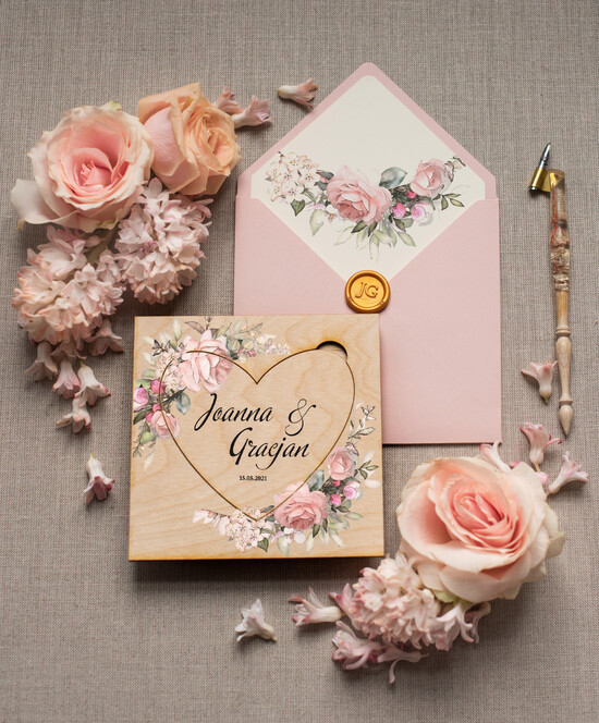 Zaproszenia ślubne Rustykalne i Natura drewniane zaproszenia weselne rustykalne na plenerowy ślub    03/drser/z