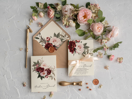 Zaproszenia ślubne Rustykalne i Natura eleganckie zaproszenia ślubne rustykalne ekologiczna koperta idealne na ślub jesienią 33/CBw/z