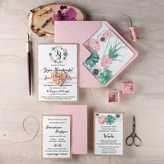 Zaproszenia ślubne Rustykalne i Natura zaproszenia na ślub cywilny, rustykalne i nowoczesne w ekologicznym stylu 11A/ccs/z