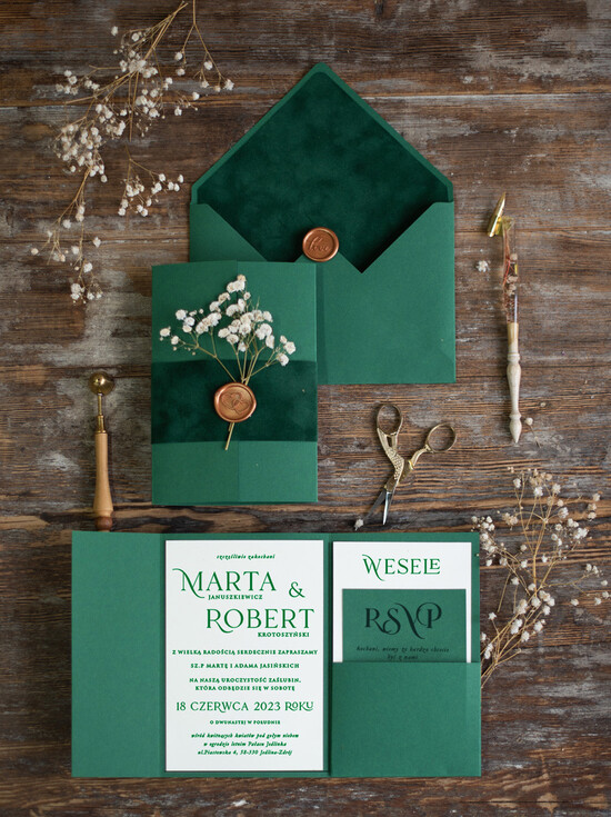Zaproszenia ślubne Rustykalne i Natura wyjątkowe zaproszenia weselne w stylu rustykalnym zaproszenia z welurem   01/welgips/z