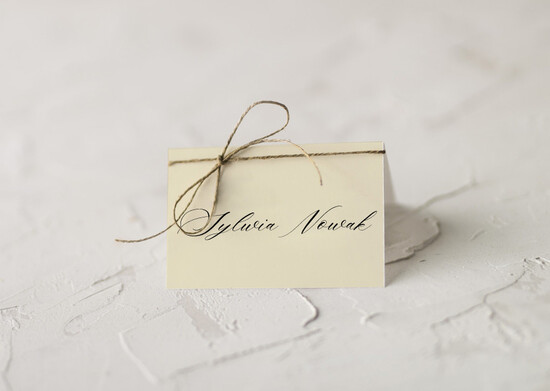 Winietki rustykalne ręcznie robione winietki ślubne wizytówki dla gości weselnych, eko rustykalne 100/CB/w