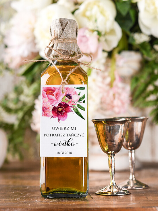 Zawieszki na butelki rustykalne zawieszka na alkohol weselny, rustyklane dużo treści do wyboru 14/rstECO/zw