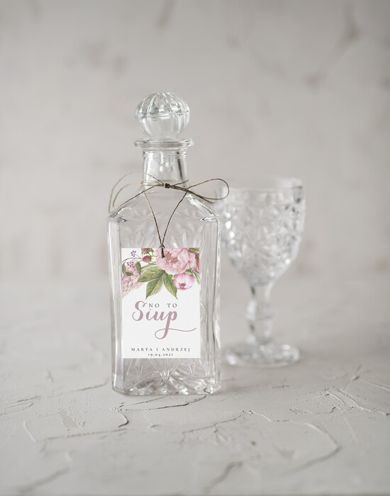 Zawieszki na butelki rustykalne zawieszki na nalewki weselne, rustykalne treści do wyboru 22/CB/zw