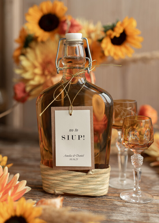 Zawieszki na butelki rustykalne ślubne zawieszki na alkohole, rustkalne z dowolną treścią 1/lakCB/zw