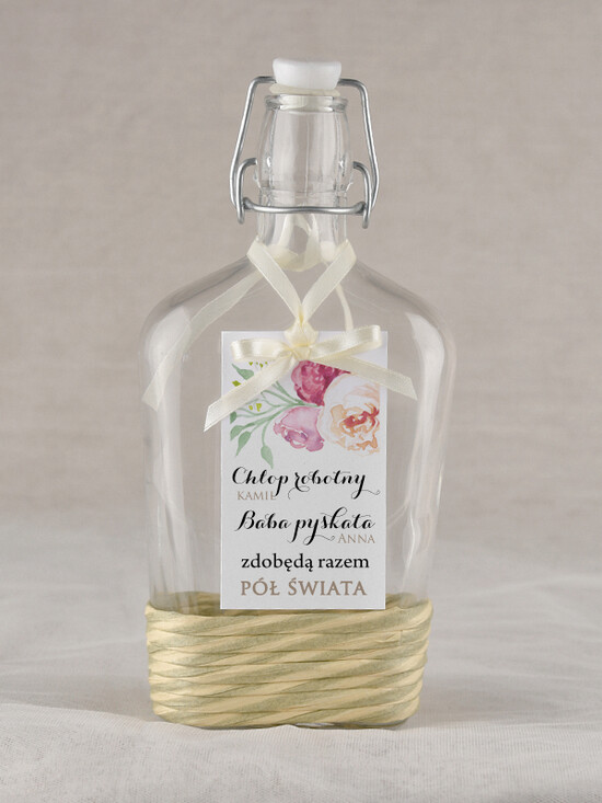 Zawieszki na butelki rustykalne zawieszka na alkohol weselny, ekologiczne i rustykalne 35/rstPOz/zw