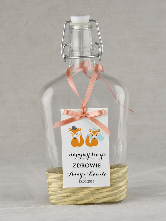 Zawieszki na butelki rustykalne zawieszka etykieta na alkohole weselne, rustkalne z dowolną treścią 36/rstPOz/zw