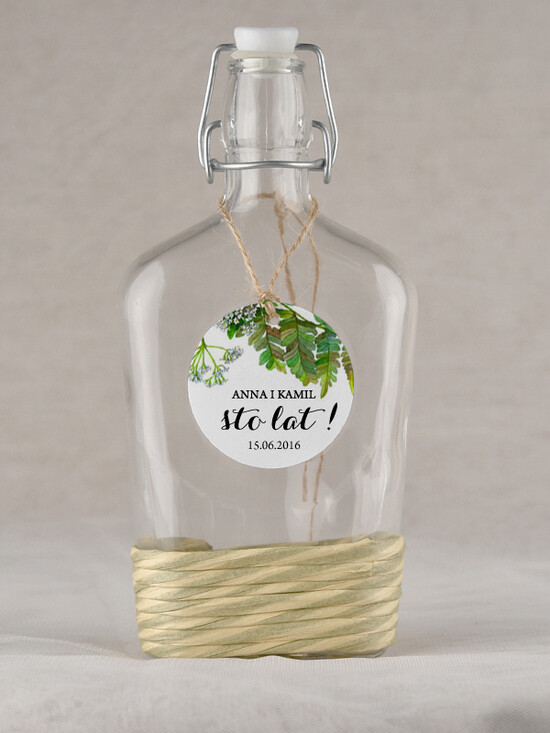 Zawieszki na butelki rustykalne etykiety na butelki weselne, idealne na wesele w stodole 40/rstSZN/zwo