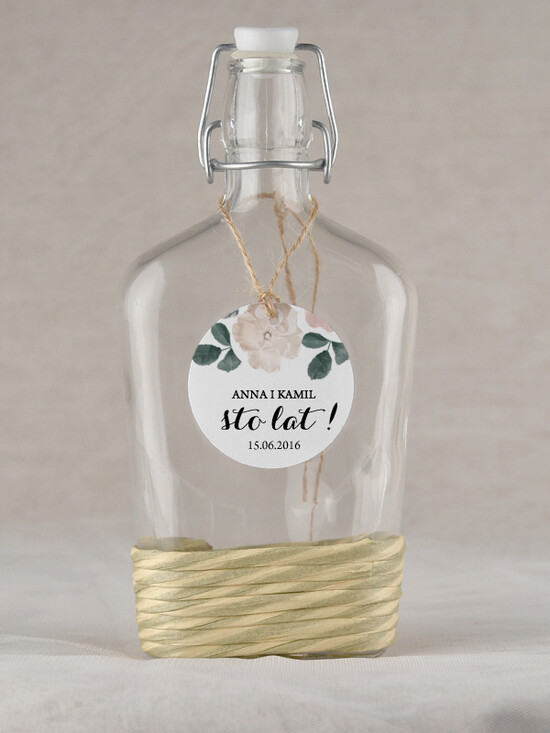 Zawieszki na butelki rustykalne etykieta na wódkę weselną, rustyklane dużo treści do wyboru 43/rstSZN/zwo