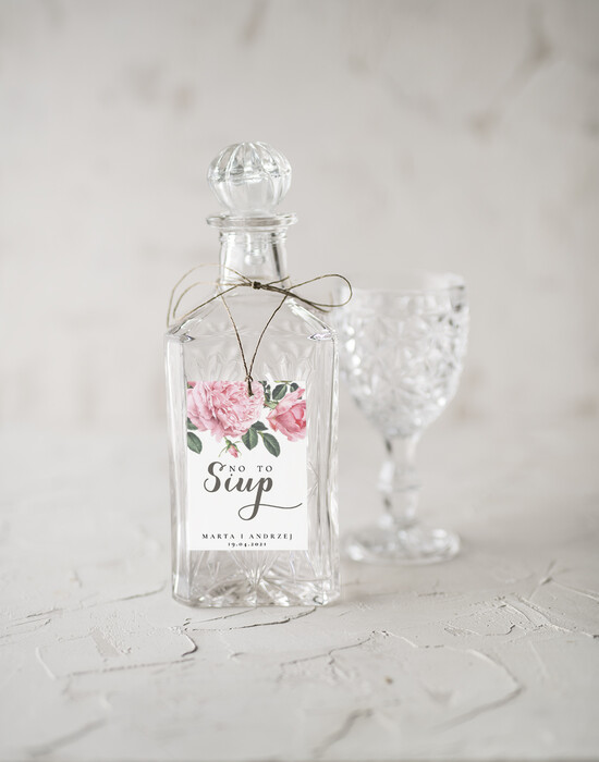 Zawieszki na butelki rustykalne zawieszki na alkohol weselny, rustykalne z waszą treścią 10/CB/zw