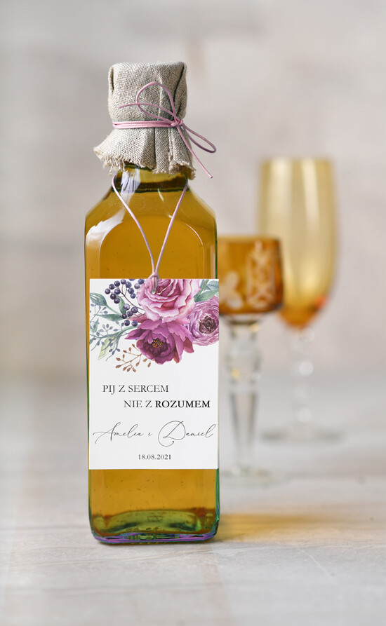 Zawieszki na butelki rustykalne etykiety na wódkę weselną, rustyklane dużo treści do wyboru 23/CBw/zw
