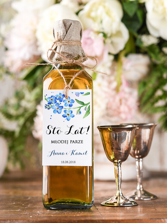 Zawieszki na butelki rustykalne zawieszka na alkohol weselny, rustyklane dużo treści do wyboru 07/rstECO/zw