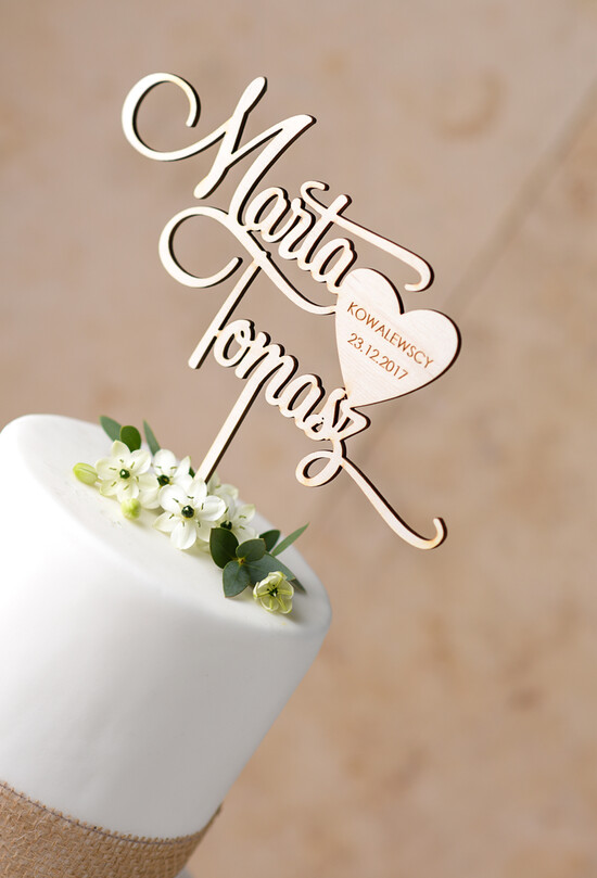 Figurki na tort / cake topper statuetki drewniane ozdoby na tort weselny    01/rstKOR3/ST