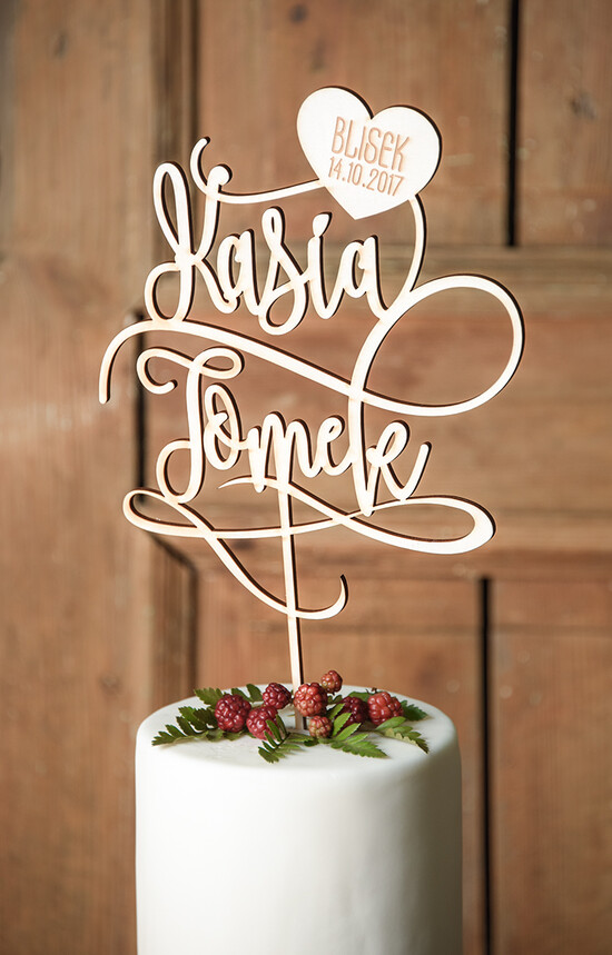 Figurki na tort / cake topper statuetki drewniane ozdoby na tort ślubny    08/rsstn/ST