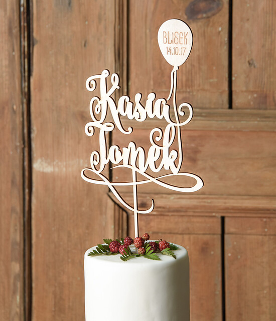 Figurki na tort / cake topper statuetki drewniane napisy na tort ślubny    10/rsstn/ST