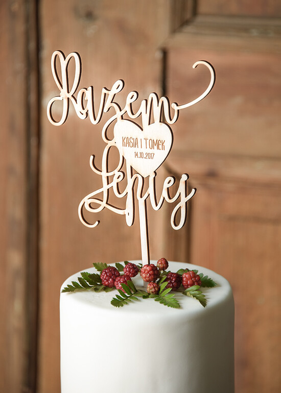 Figurki na tort / cake topper statuetki drewniane napisy na tort ślubny    14/rsstn/ST