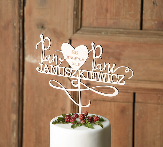 Figurki na tort / cake topper statuetki drewniane ozdoby na tort ślubny    15/rsstn/ST