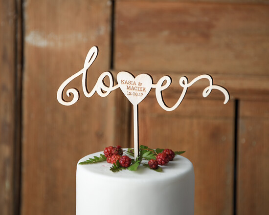 Figurki na tort / cake topper statuetki drewniane napisy na tort ślubny    33/rsstn/ST