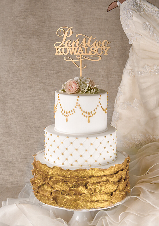 Figurki na tort / cake topper statuetki złote statuetki na tort weselny    01/GL/ST