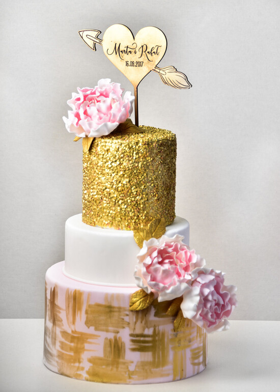 Figurki na tort / cake topper statuetki złote statuetki na tort weselny    08/GL/ST