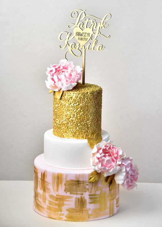 Figurki na tort / cake topper statuetki złote statuetki na tort weselny    10/GL/ST