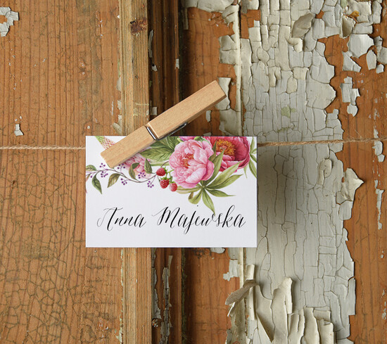 Winietki Boho/etno/pióra eleganckie winietki na stół weselny wizytówki ślubne 003/BHszK/wKL