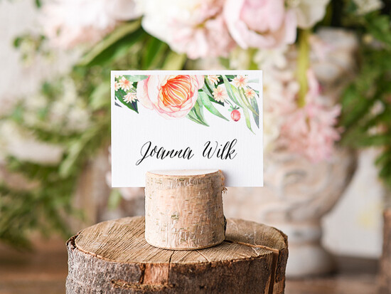 Winietki Boho/etno/pióra winietki ślubne wizytówki dla gości weselnych 005/BHszK/wDR