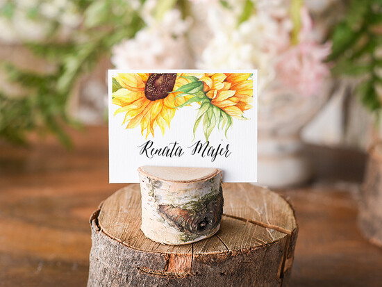 Winietki Boho/etno/pióra ślubne winietki na stół weselny 01/glBH/wDR