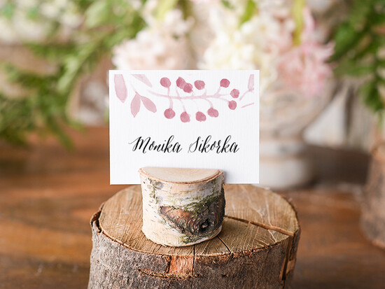 Winietki Boho/etno/pióra ślubne winietki wizytówki dla gości weselnych 02/CC/wDR