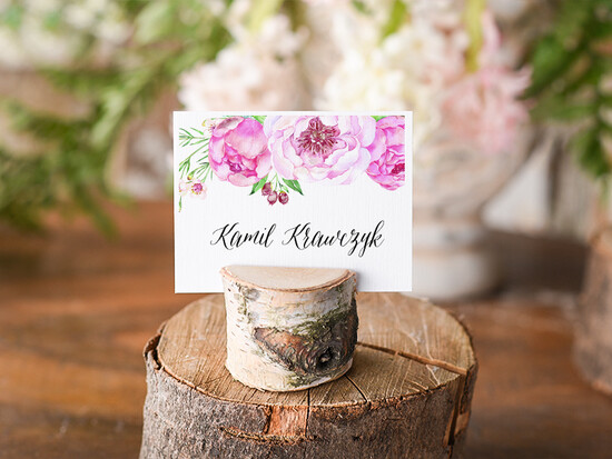 Winietki Boho/etno/pióra ślubne winietki na stół weselny 03/BHszF/wDR