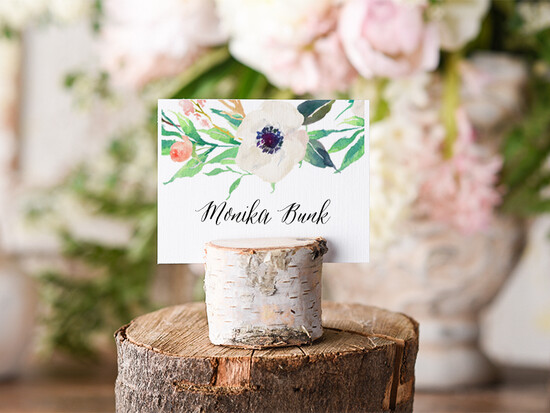 Winietki Boho/etno/pióra ozdobne winietki na ślub wizytówki dla gości weselnych 11/bhSZ/wDR