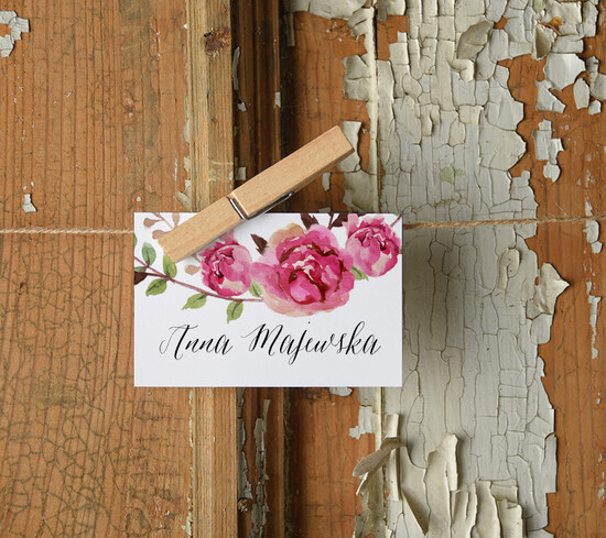 Winietki Boho/etno/pióra ręcznie robione winietki ślubne wizytówki dla gości weselnych 21/bhSZ/wKL