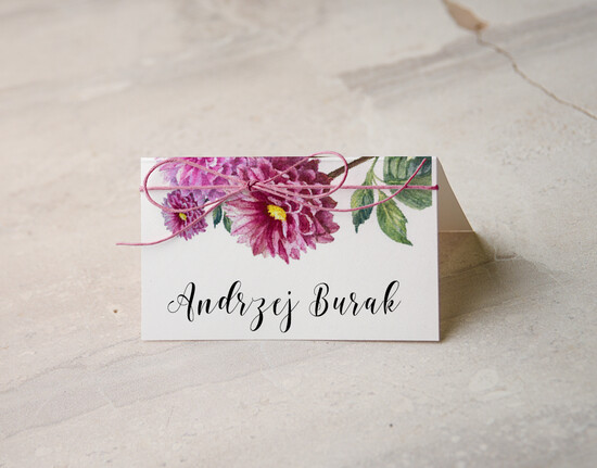 Winietki Boho/etno/pióra winietki ślubne wizytówki dla gości weselnych 48/cc/w