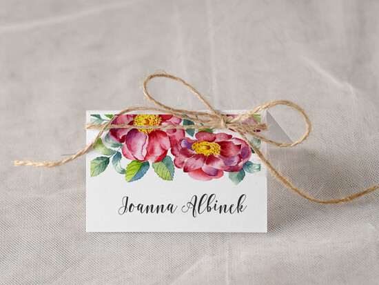 Winietki Boho/etno/pióra karteczki ślubne winietki weselne 51/cc/w