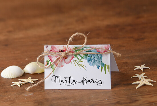 Winietki Boho/etno/pióra karteczki ślubne winietki weselne 69/cc/w