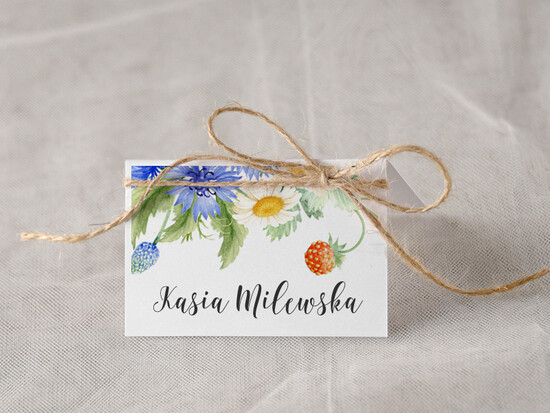 Winietki Boho/etno/pióra ręcznie robione winietki ślubne wizytówki dla gości weselnych 83/cc/w