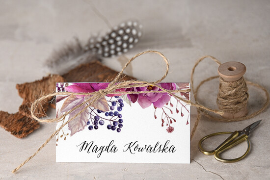 Winietki Boho/etno/pióra karteczki ślubne winietki weselne 03/BHszK/w