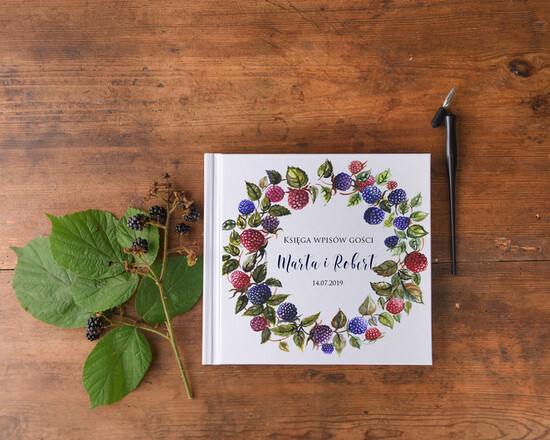 Księgi wpisów gości Boho/etno/pióra ksiega pamiatkowa na wpisy gosci weselnych, w stylu boho z motywam kwiatowym 92/cc/kwg