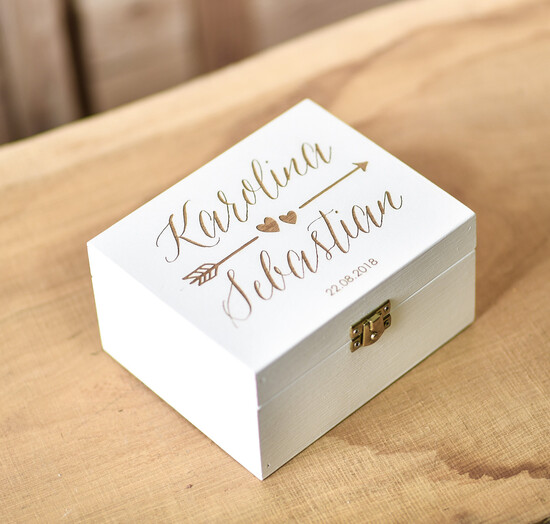 Pudełka Szkatułki na Obrączki szkatułki  bielone rustykalne  drewno pudełko szkatułka na obrączki ślubne wasze imiona i data   04/DRP1/szk