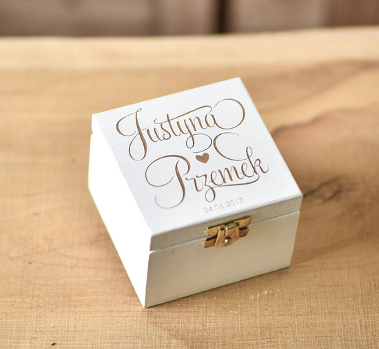 Pudełka Szkatułki na Obrączki szkatułki bielone rustykalne  drewno pudełko szkatułka  na obrączki ślubne wasze imiona i data   06/DRP1/szkP