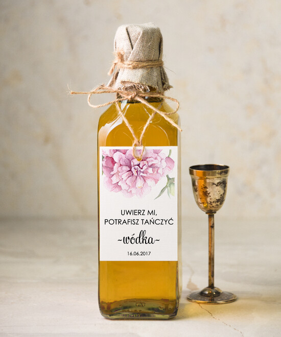 Zawieszki na butelki boho/etno/pióra zawieszka na alkohol weselny, boho wasz tekst 009/ccs/zw