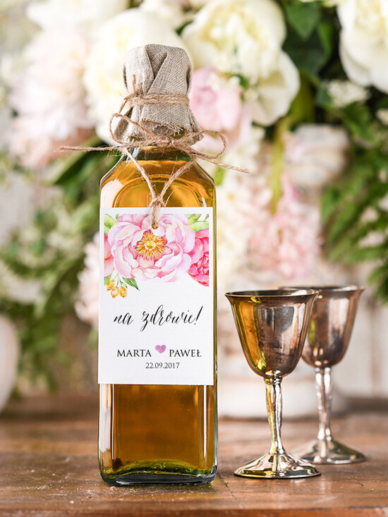 Zawieszki na butelki boho/etno/pióra zawieszki na alkohole weselne, boho wasz tekst 02/glBH1/zw