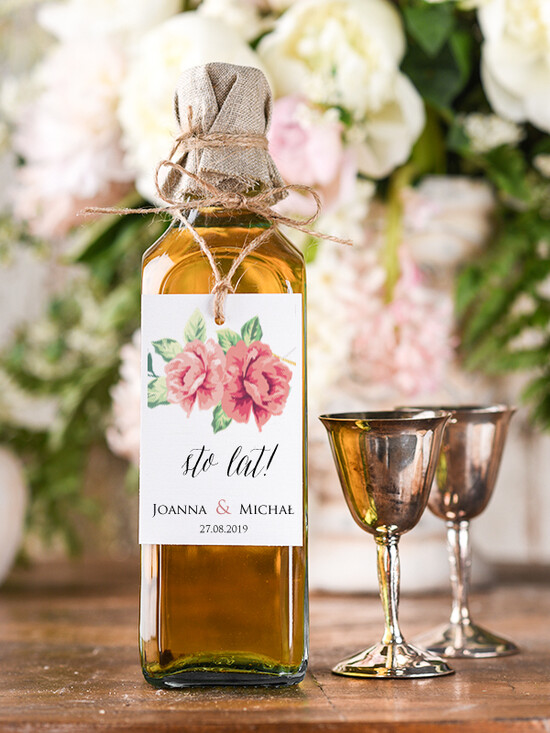 Zawieszki na butelki boho/etno/pióra zawieszki na alkohole weselne, boho eleganckie wasza tresc 004/BHszR/zw