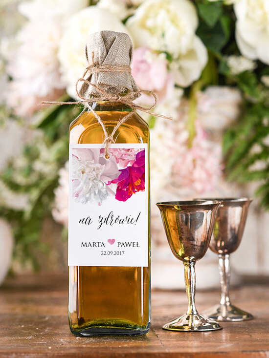 Zawieszki na butelki boho/etno/pióra ślubne zawieszki na alkohole, boho wasza tresc 06/glBH/zw