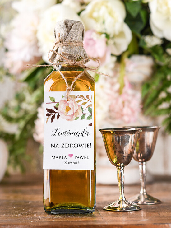 Zawieszki na butelki boho/etno/pióra zawieszki na nalewki weselne, boho eleganckie wasza tresc 24/bhSZ/zw