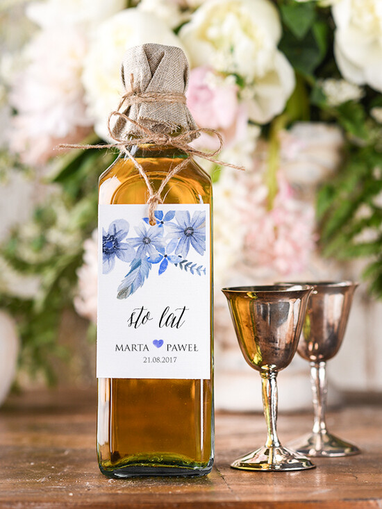 Zawieszki na butelki boho/etno/pióra zawieszki na alkohole weselne, boho wasza tresc 15/BHszK/zw